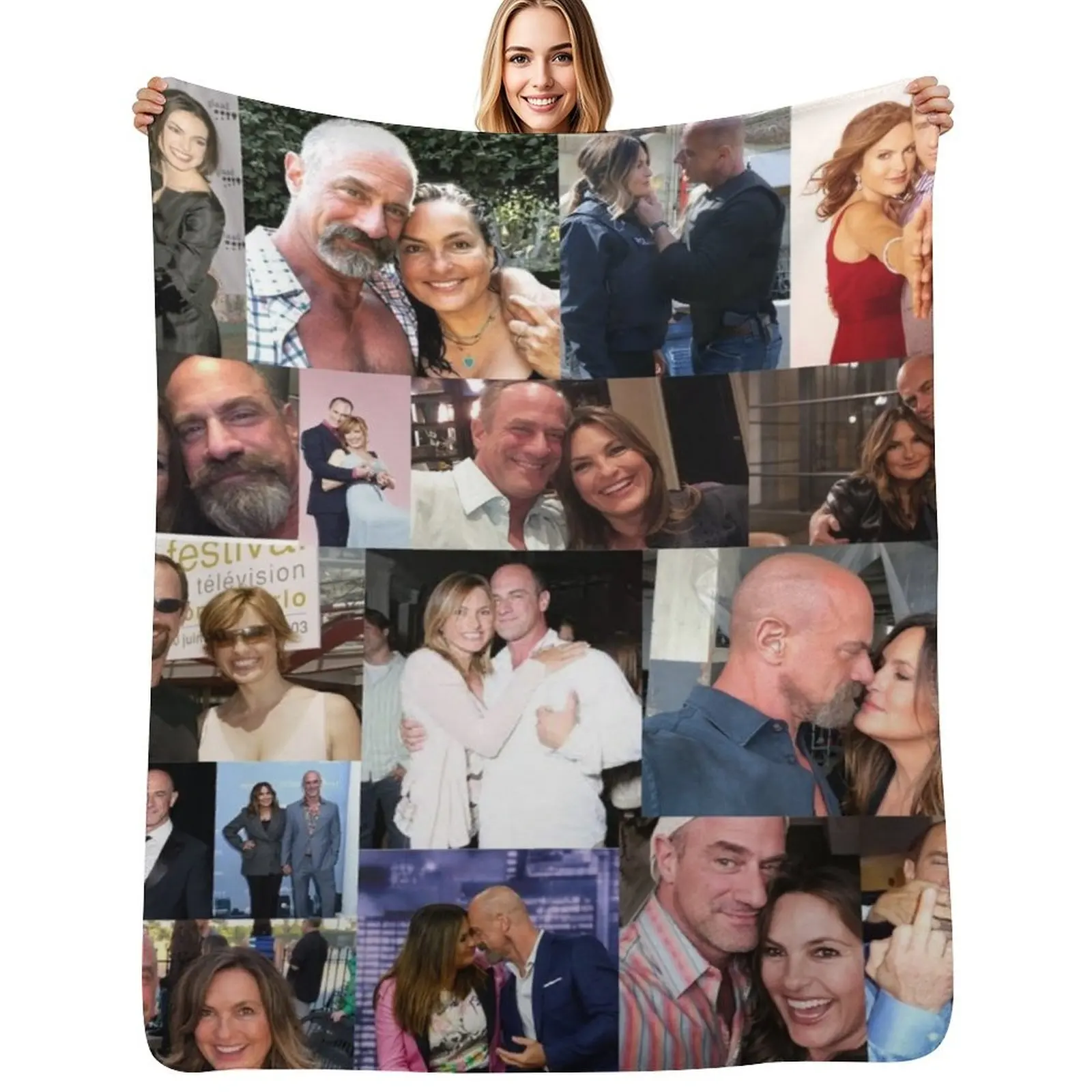 Chris Meloni and Mariska Hargitay Throw Blanket Soft Warm Blanket Gift for Grandparents