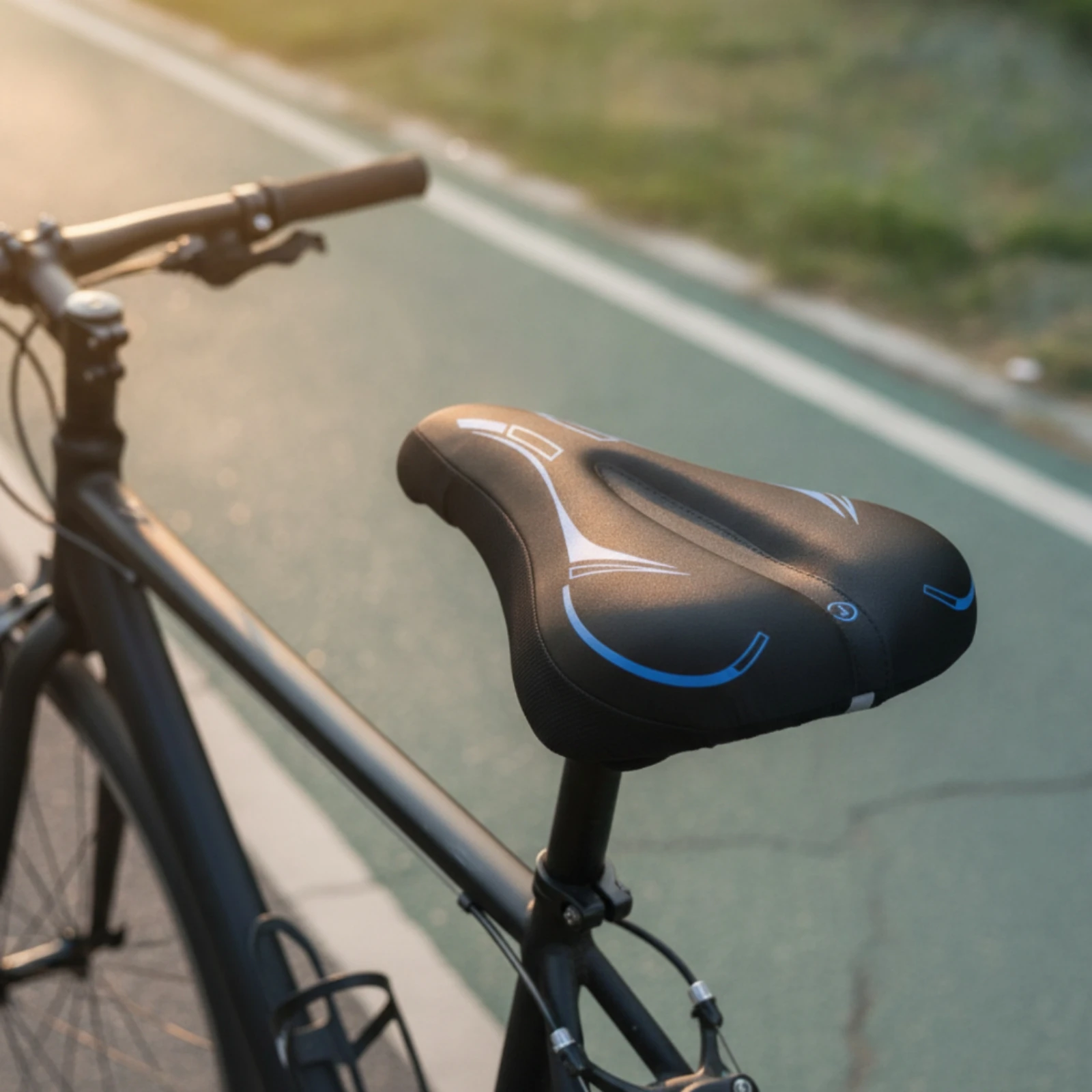 Bike Seat Cover with Gel Pressure-Relieving Cycle Saddle Cover Bike Seat Cushion with Drawstring Breathable Comfortable view 5