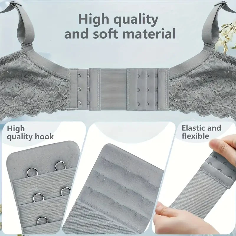 4PCS Bra Extenders 2 Hook / 3 Hook / 4 Hook Bra Strap Extender Elastic Bra Extension Strap for Women Plus Size Soft &Comfortable