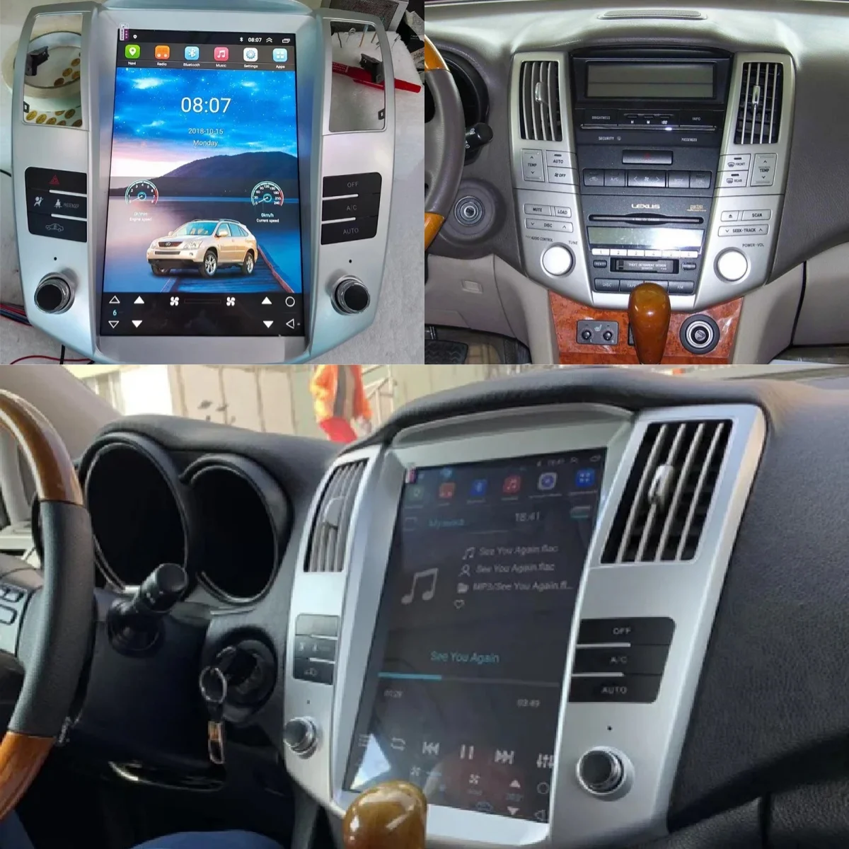 Android13 Car Radio Multimedia DVD Player Stereo GPS Navigation For Lexus RX RX300 RX330 RX350 RX400H 2004-2008 Video Screen