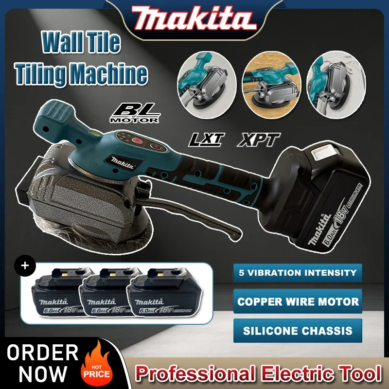 

Вибрационная машина для выравнивания плитки Makita, беспроводная интеллектуальная машина для укладки настенной плитки, электроинструмент для аккумуляторов Makita 18V.
