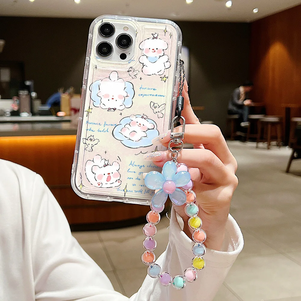 

3D Ruubit Hang Chain Case for Samsung A55 A54 A53 A52 A34 A33 5G A32 A24 A23 A22 A14 A13 S24 S23 Ultra S22 Plus S21 S20 FE Cover