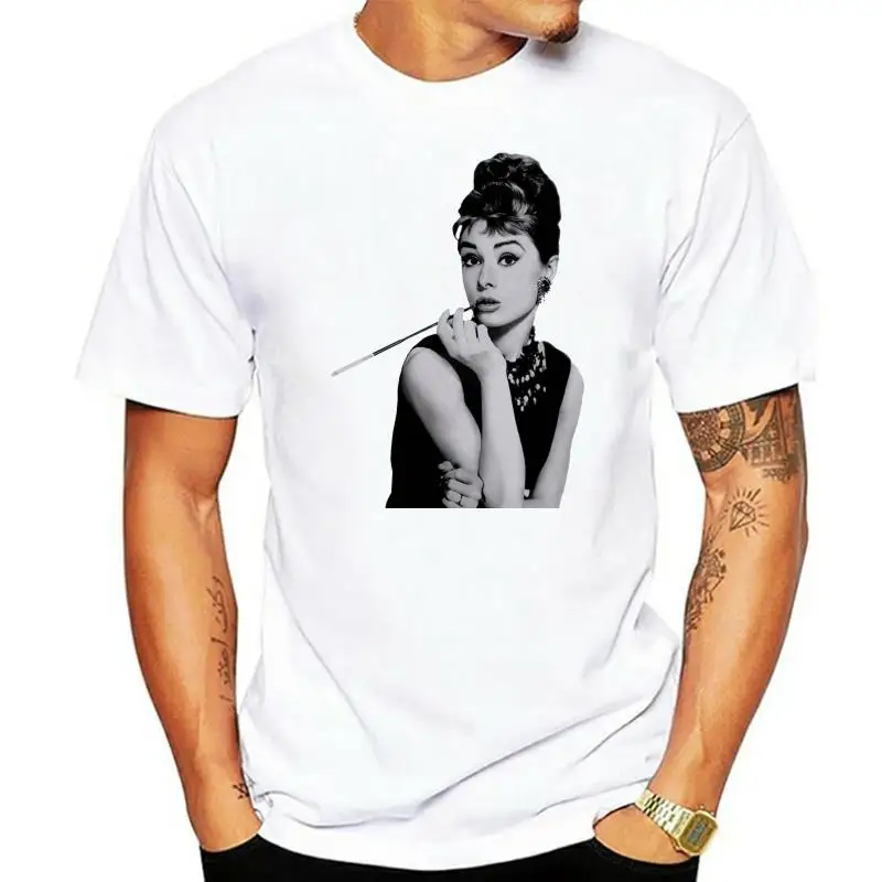 Audrey Hepburn Smoking Colour Face Retro Cool Short Sleeve Mens Unisex Tshirt M Xl 2Xl 28Xl Tee Shirt