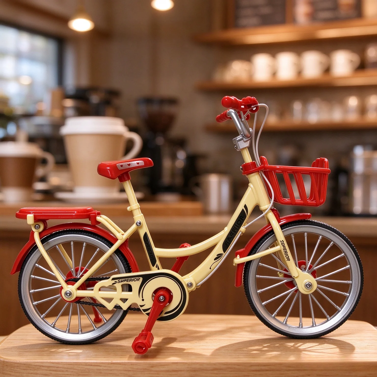 Miniature Bicycle Model Ornament, Retro Simulation Bike Figurine, Desktop Home Office Decor Craft Gift