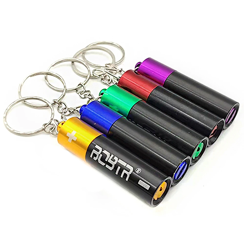 Battery Shaped Pendants Storage Case With Keychain Detachable Pipe For Smoking Accessories Men Women Gift Portable Tool