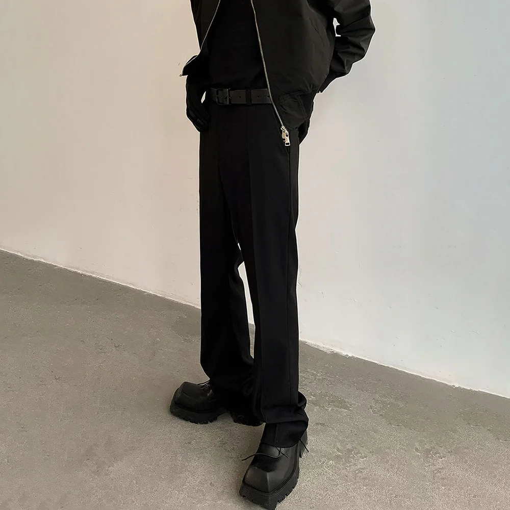 Y2k Mens Long Pants Striped Solid Color Suit Pants Autumn Casual High Street Daily Straight Leg Pants Men's Clothing Unisex 2024