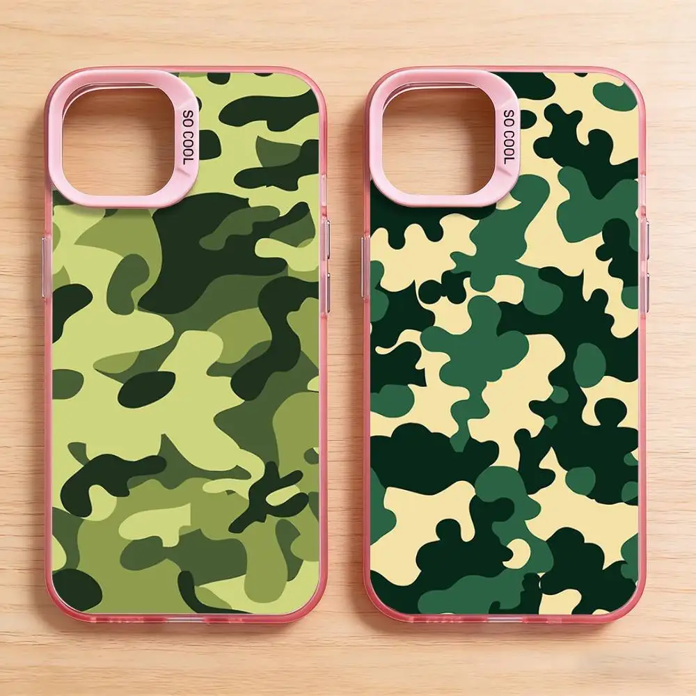 Camouflage Camo Military Army Phone Case for iPhone 17 16 Max Mini 15 14 13 Pro Plus 12 11 X XS Air Premium Protector