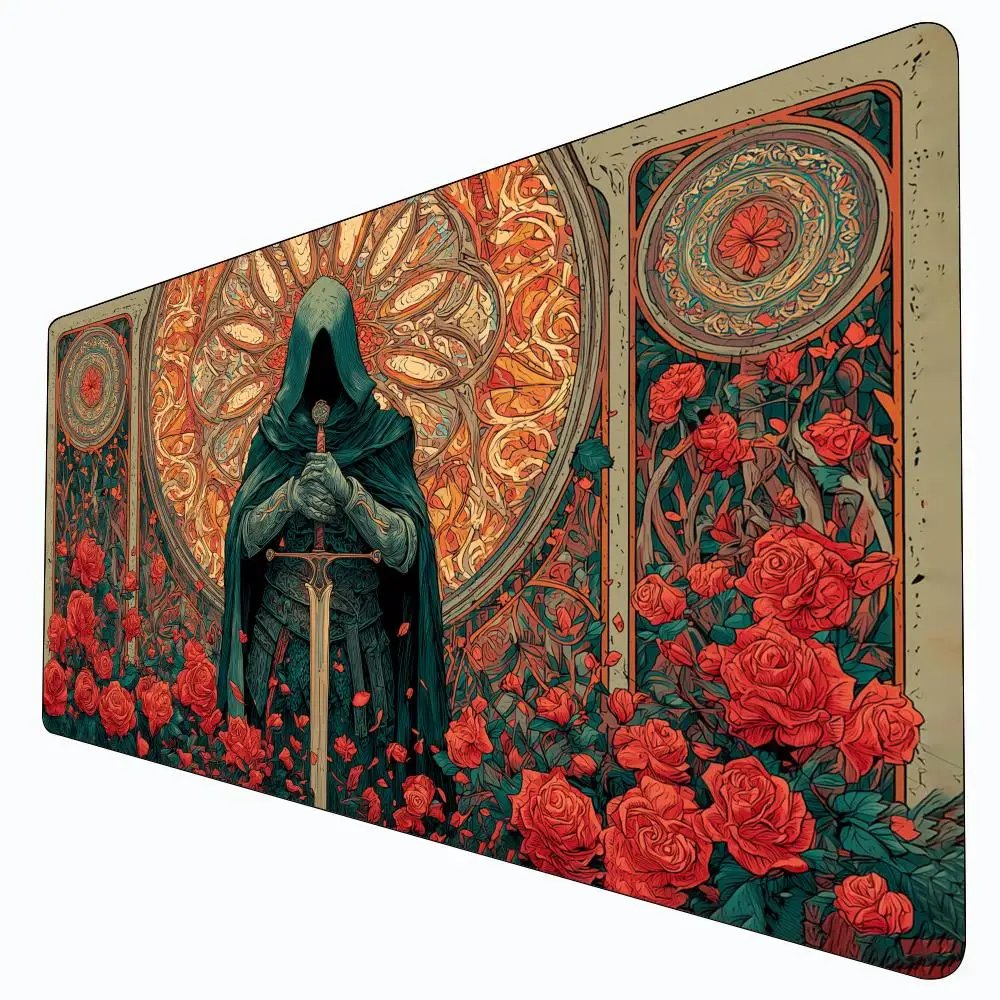 Faceless Rose Knight MTG Playmat Magic Card Battle Mat Non-Slip Durable 35X60CM Commander playmat Board Game Mat for TCG
