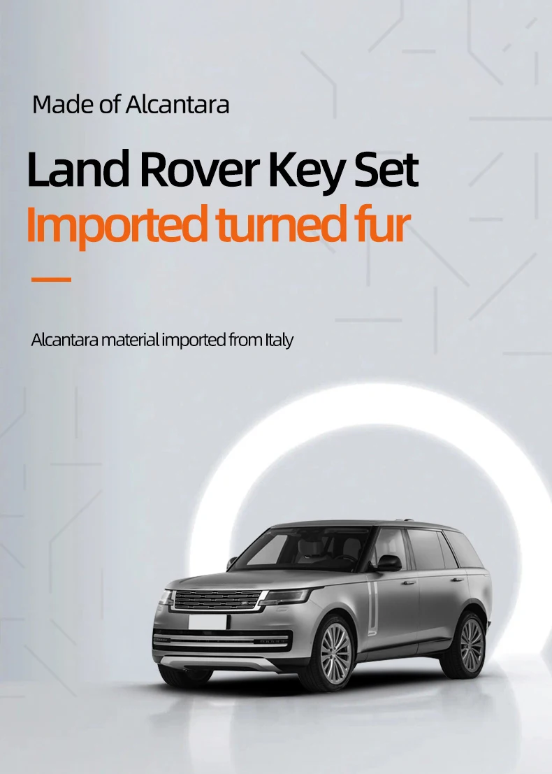 Schutzhülle für Autoschlüssel, passend für Land Rover Range Rover Sport, Evoque, Freelander 2, aus Wildleder und Alcantara, Zubehör. – Detail 1
