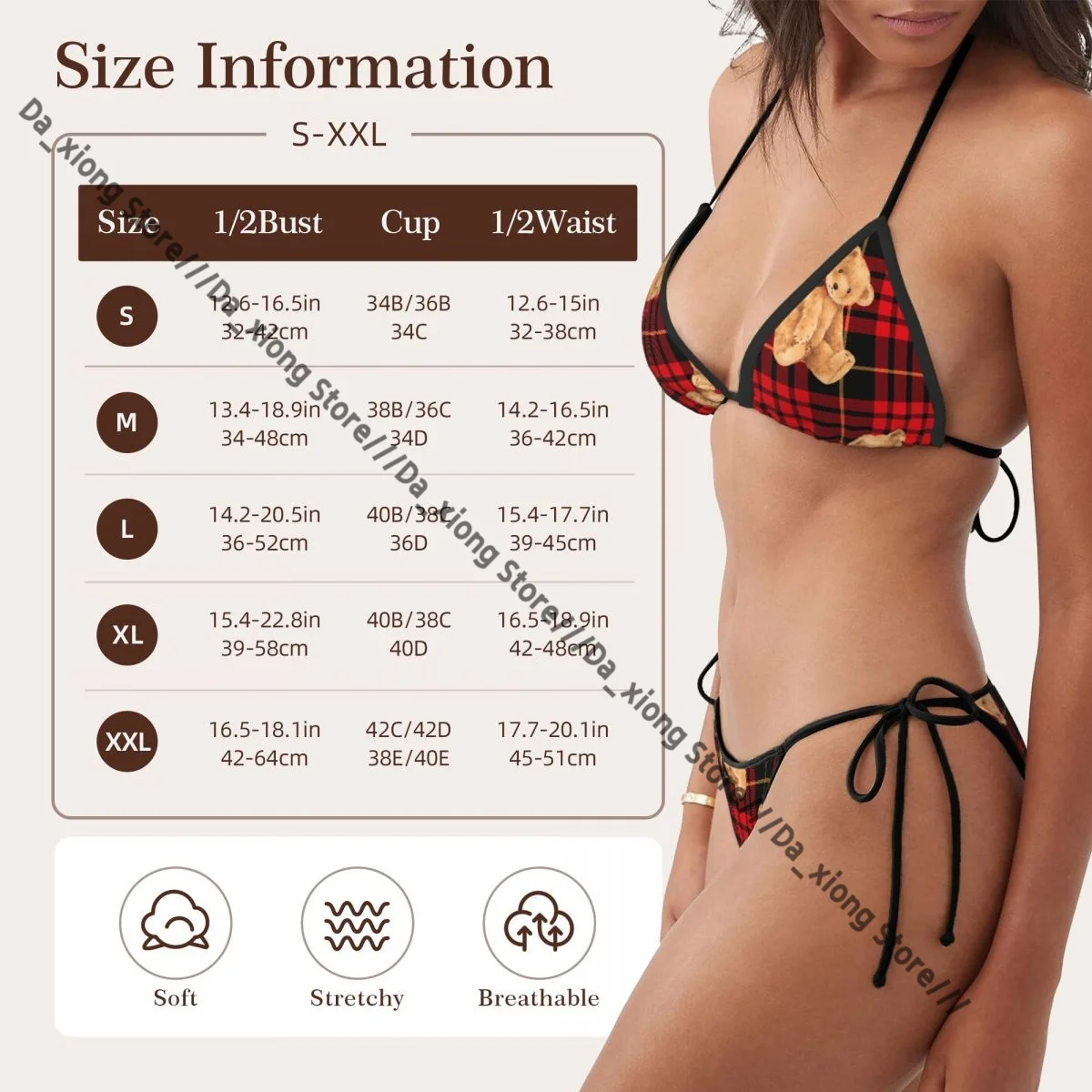 مضحك الدب على منقوشة المايوه المرأة مثير البيكينيات ملابس السباحة المايوه مايكرو سيور تحدها بحر