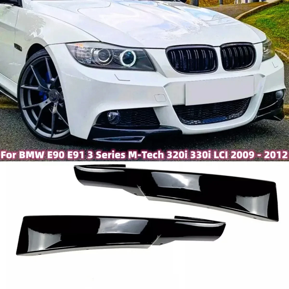 

For BMW 3 Series E90 E91 320i 330i M-Tech LCI 2009 2010 2011 2012 Front Bumper Side Air Vent Intake Spoiler Splitter Cover Lip