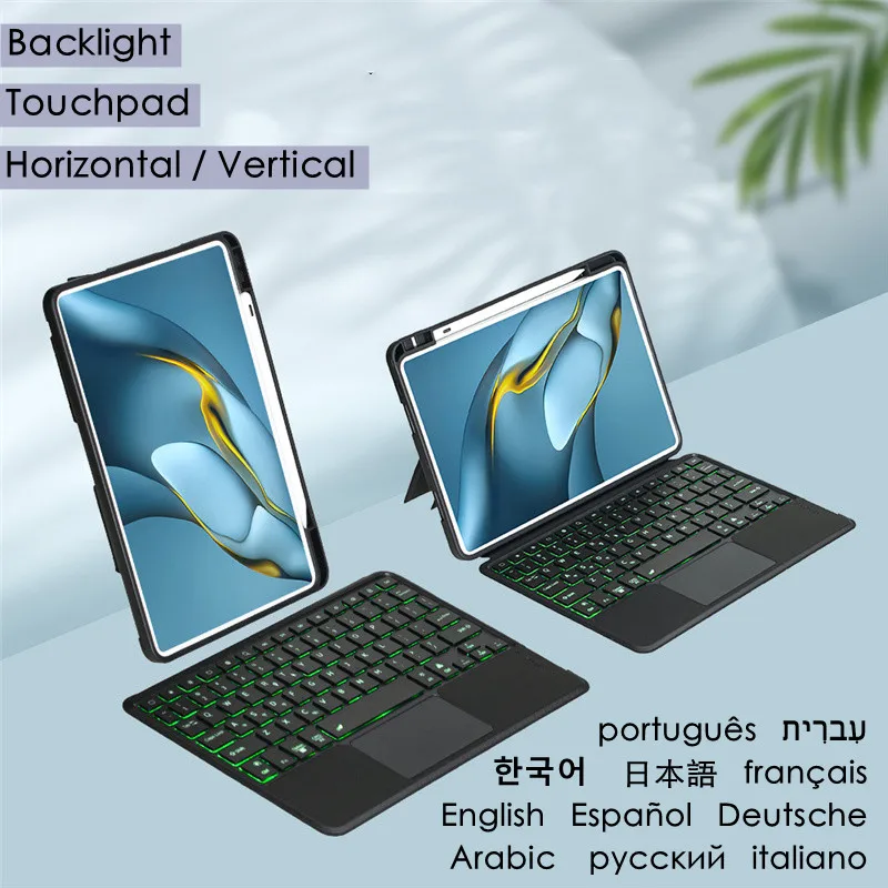 teclado para huawei matepad pro 108 10 20232023 case backlight touchpad russo espanhol russo arabe teclado capa 01