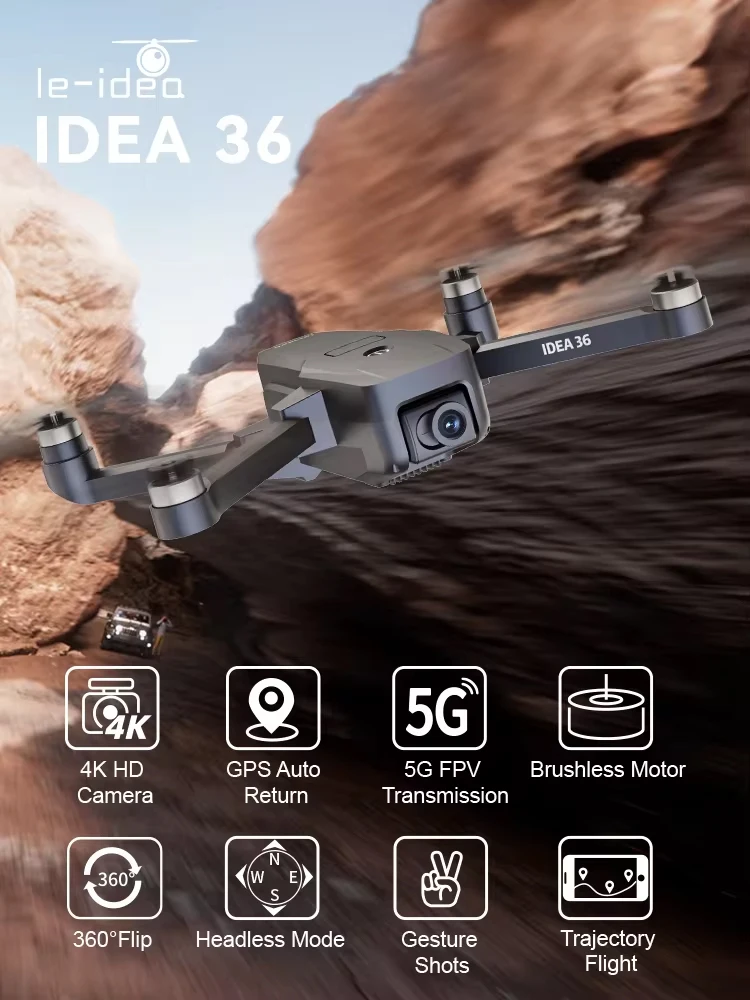 TT36 GPS RC Drone Met 4K Camera 5GHz WIFI FPV Optische Stroom Positionering Quadcopter Borstelloze Motor Afstandsbediening drones C0 - afbeelding 2