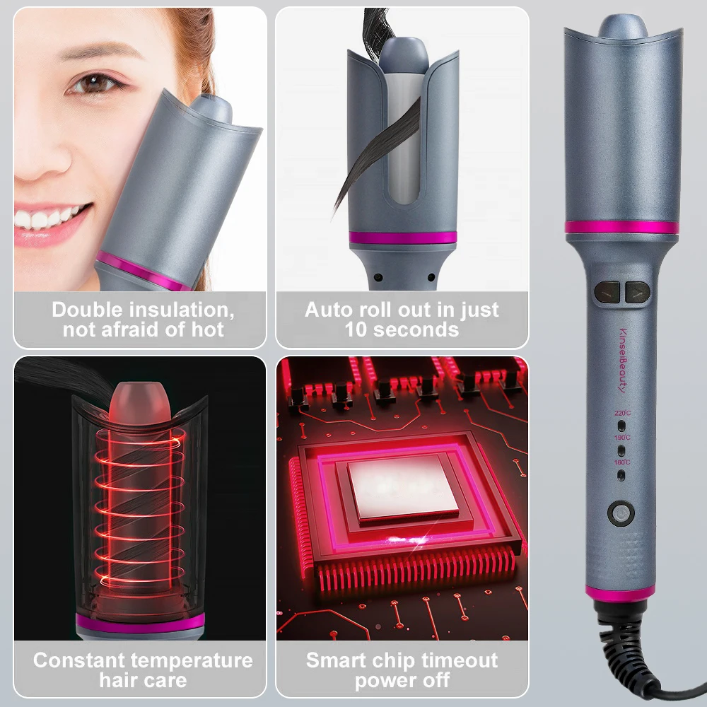 Auto Hair Curling Iron Ceramic Rotating Air Curler Air Spin Wand Styler Curl Machine Magic Hair Curler Automatic Hair Curler