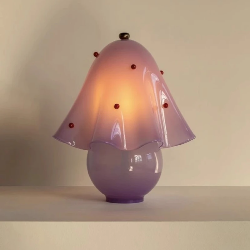 

Nordic Skirt Lampshade Floor Lamps Glass Bedroom Bedside Simple Creative Personalized Artistic Study Decoration LED Table Lights