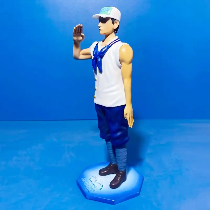 원피스 4pcs 새로운 세기 해군 군인 인사 애니메이션 피규어 모델 동상 컬렉션 데스크탑 장식 장식품 장난감 선물