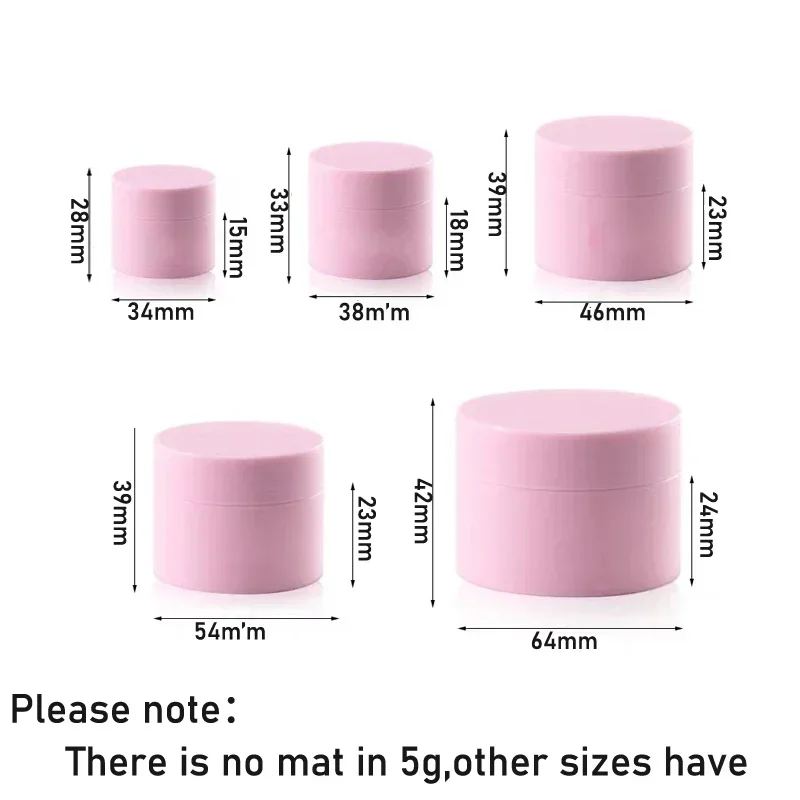 5Pcs Empty 10g/15g/20g/30g/50g Refillable Plastic Jar Travel Creams Jars Boxs Portable Tight Waist Cosmetic Bottles Containers