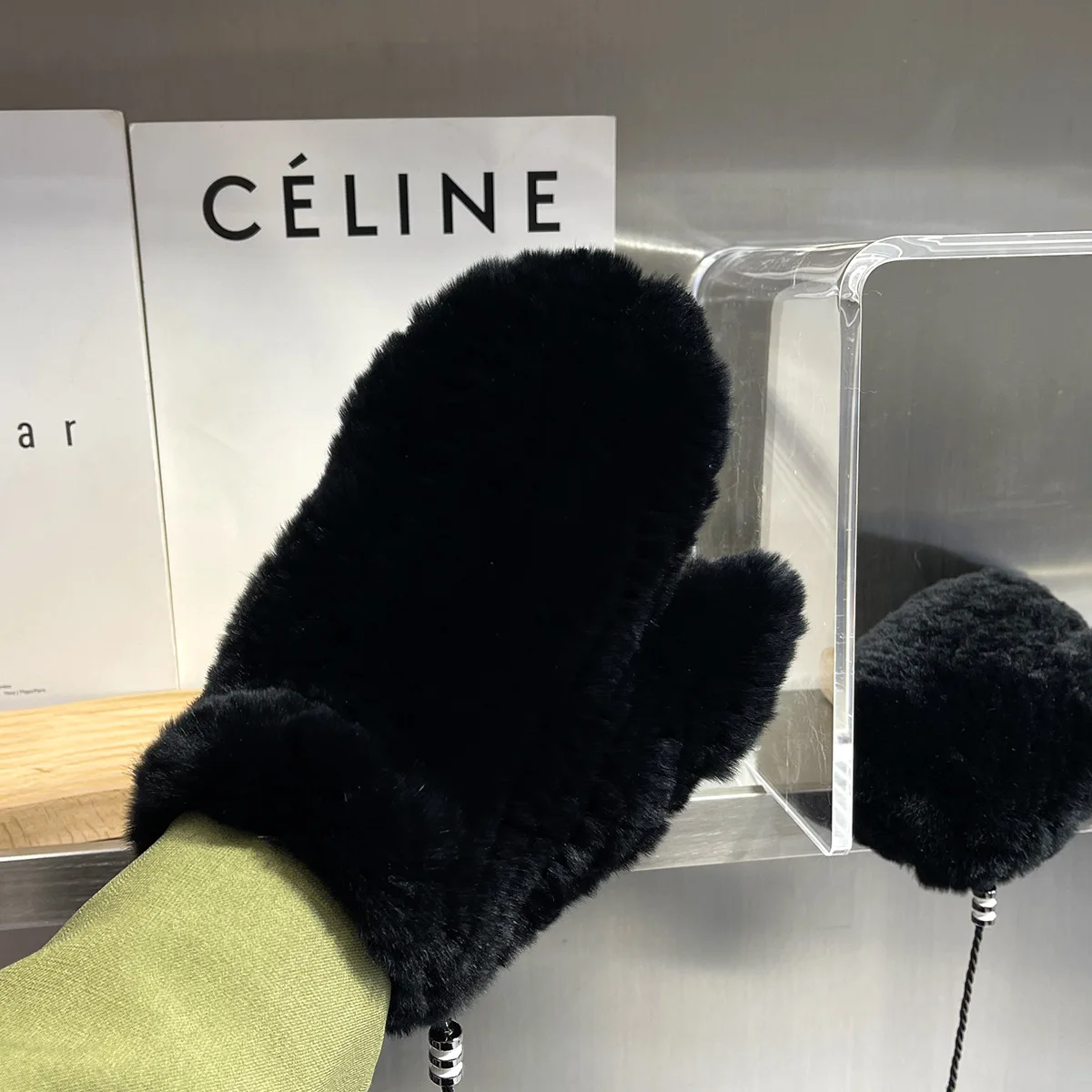 Nouveau hiver femmes réel Rex gants de fourrure de lapin tricoté réel Rex fourrure de lapin mitaines offre spéciale dame hiver chaud doux gant de fourrure naturelle