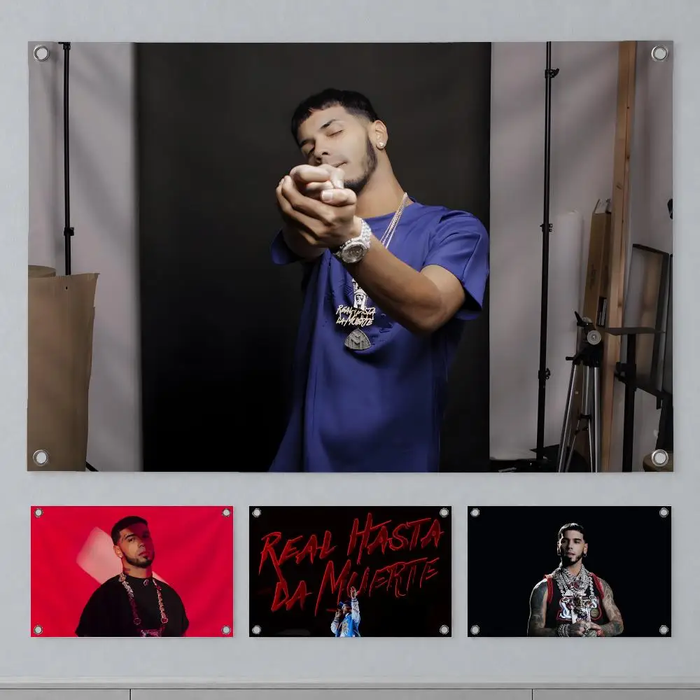 Trending Rapper Anuel AA Flags Wall Hanging Banner Indoor Outdoor Party Home Wall Decor Backdrop