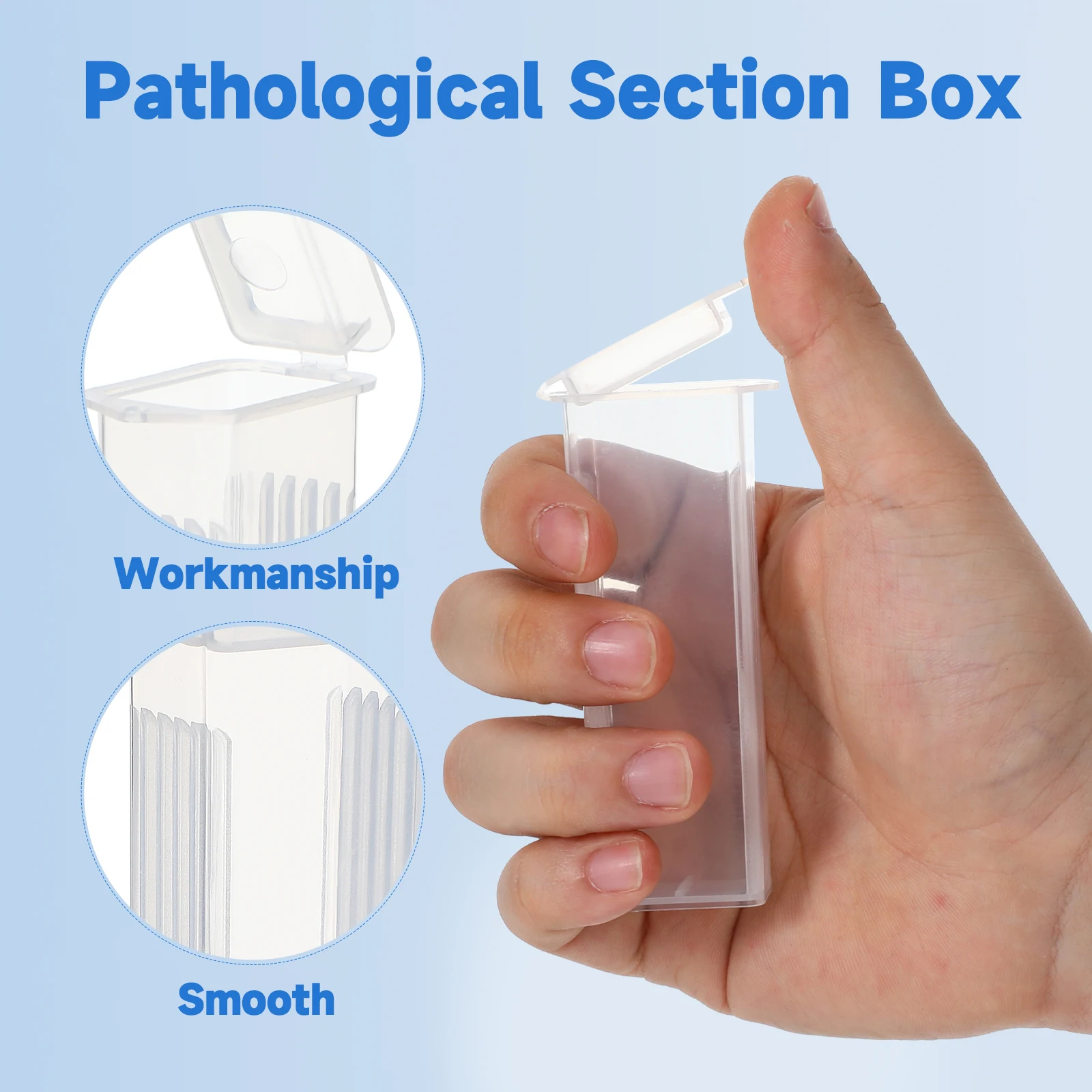 50pcs For Laboratory Pathological Section Storage Microscope Slide Plastic Container Lab Tool Storage Case