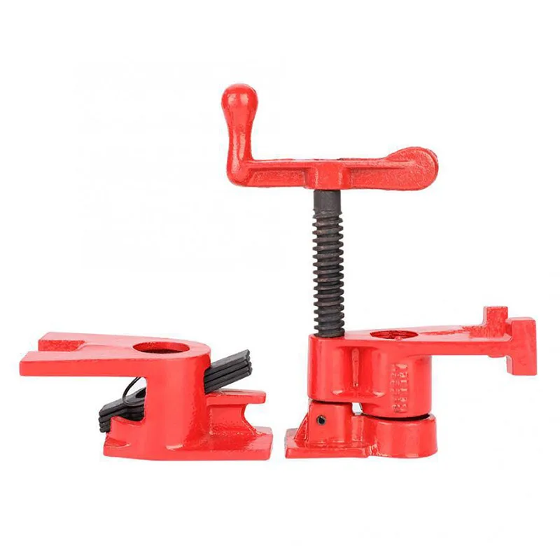 Powerful  Hand Cranked Vertical Woodworking 3/4 Heavy Duty Water Pipe Clamp Quick Fix Release Woodworking Clamp