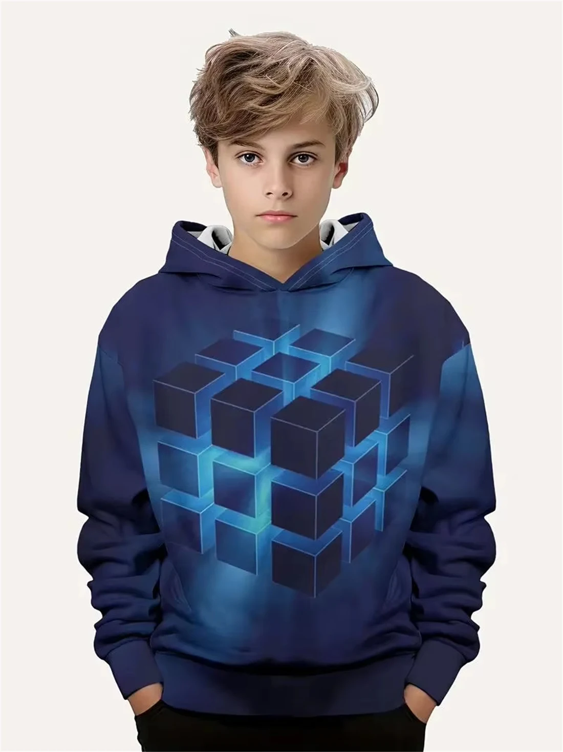 

Autumn 3D Print Rubik's Cube Kids' Pullover - Cool, Unique, Classic & Stylish Boys' Hooded Top Sweatshirt 100-6XL Sweatshirt