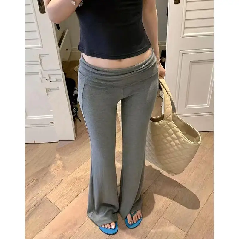 High Waist Wide Leg Pants Women's Spring Summer New Style Two-Way Wear Floor-Length Pants Drapey Slimming Casual Sports Strai...
