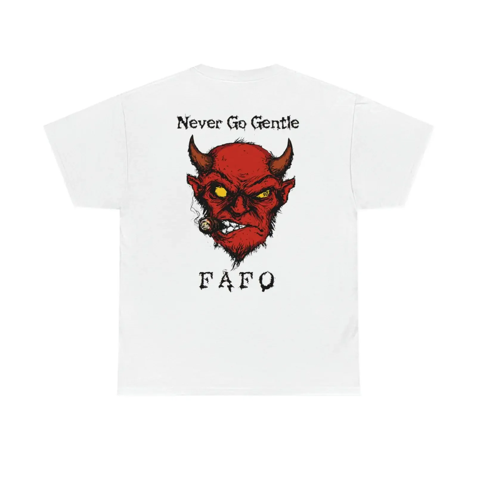 Red Devil FAFA T Shirt vintage Washed Versatile Stretched homme Top For Everyday Wear Slightly graphic Stylish Comfortable