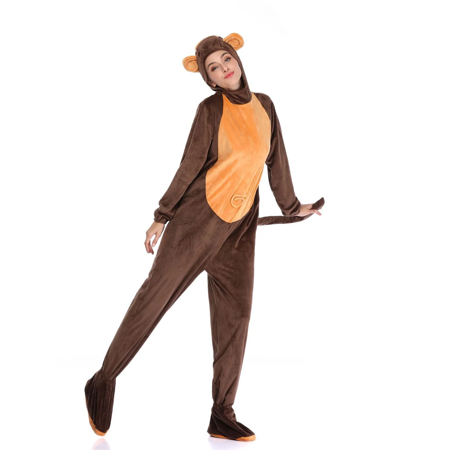 Suit Yourself Zipster Monkey One-Piece Costume for Children Includes Attached Hood Ears and Tail