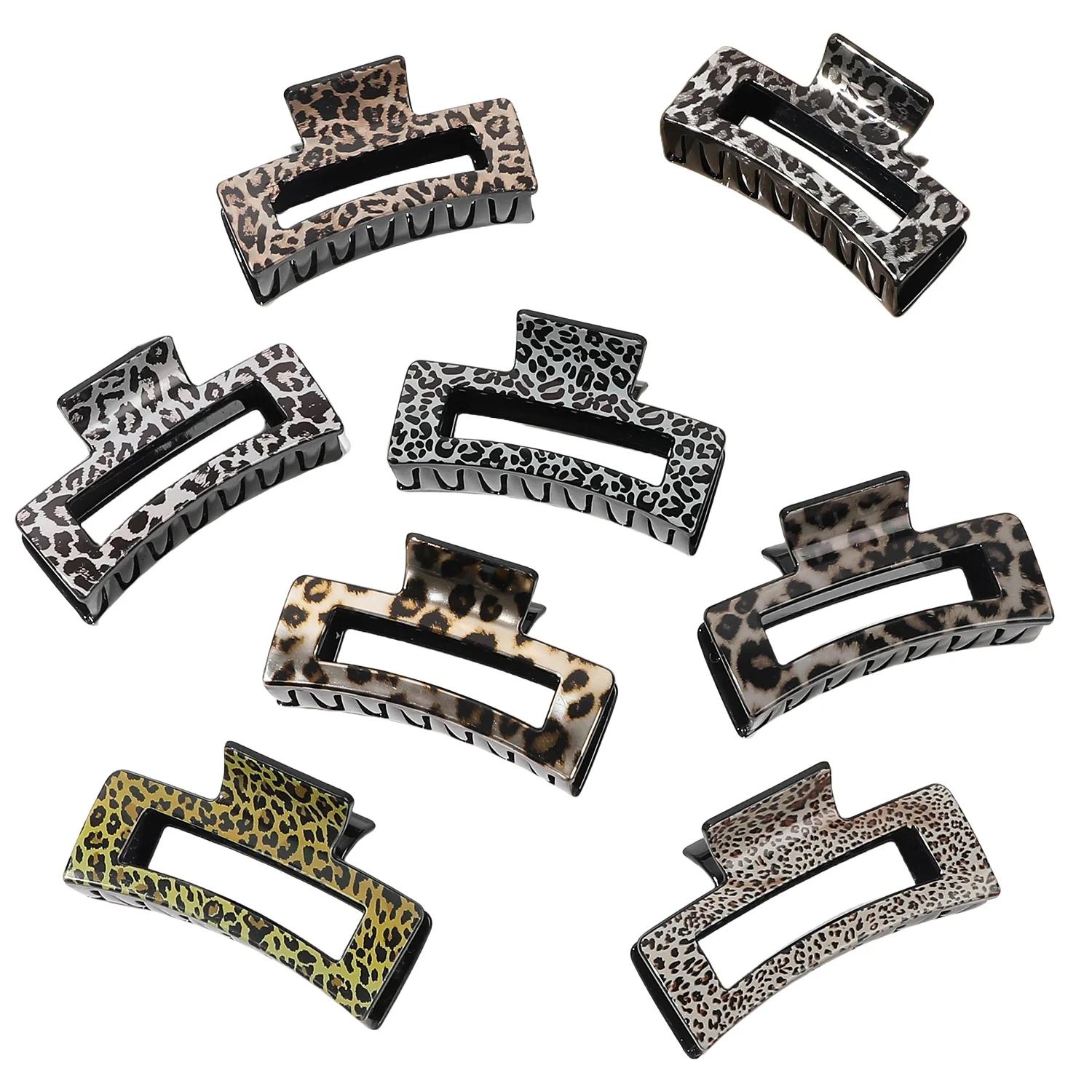 Muweordy جديد خلات مخلب كليب ليوبارد مشبك شعر كبير هندسي الجوف مربع كراب مشبك شعر للنساء فتاة إكسسوارات الشعر #1