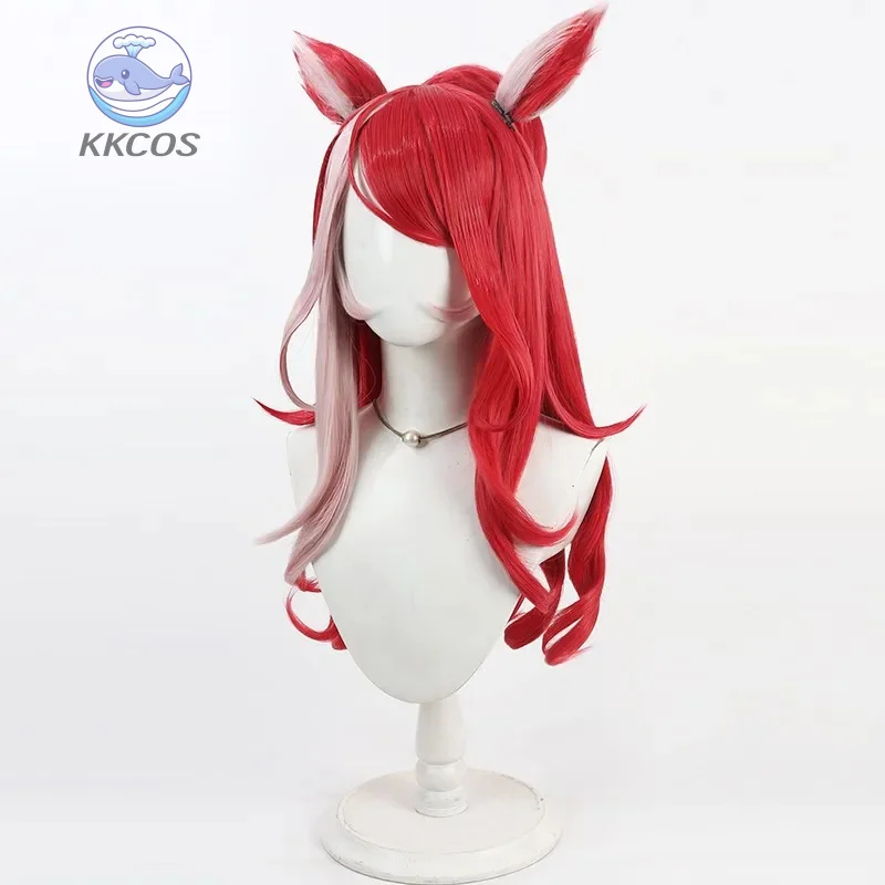 أنيمي Umamusume: جميلة ديربي يحبك فقط شعر مستعار تأثيري طويل مزدوج لهجة اللون الشعر مع الأذن هالوين لعب الأدوار KKCos #2