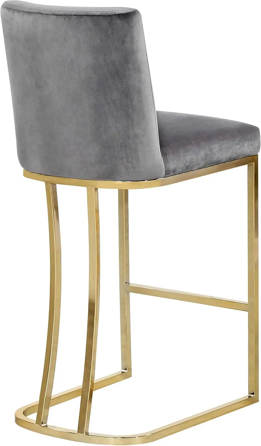 Heidi Collection Modern | Contemporary Velvet Upholstered Counter Stool with Polished Gold Metal Legs,