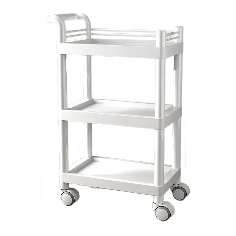 Professional Beauty Salon Cart - Lightweight Plastic Mobile Trolley with Wheels for Cosmetic  & Equipment Storage