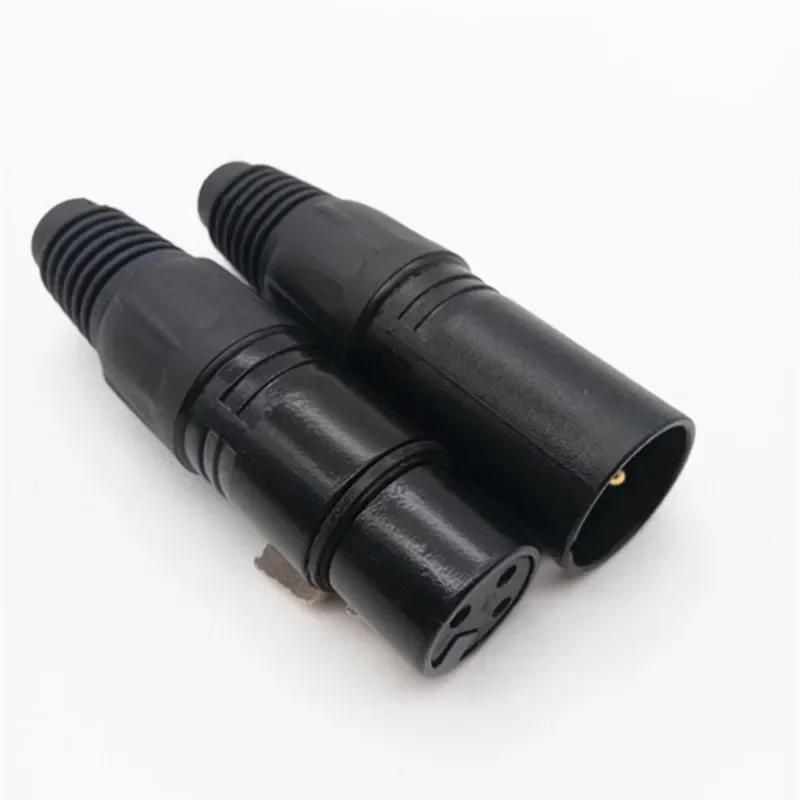 Gold plated gun male female connector microphone plug cannon male female connector card faucet three core Balance Card