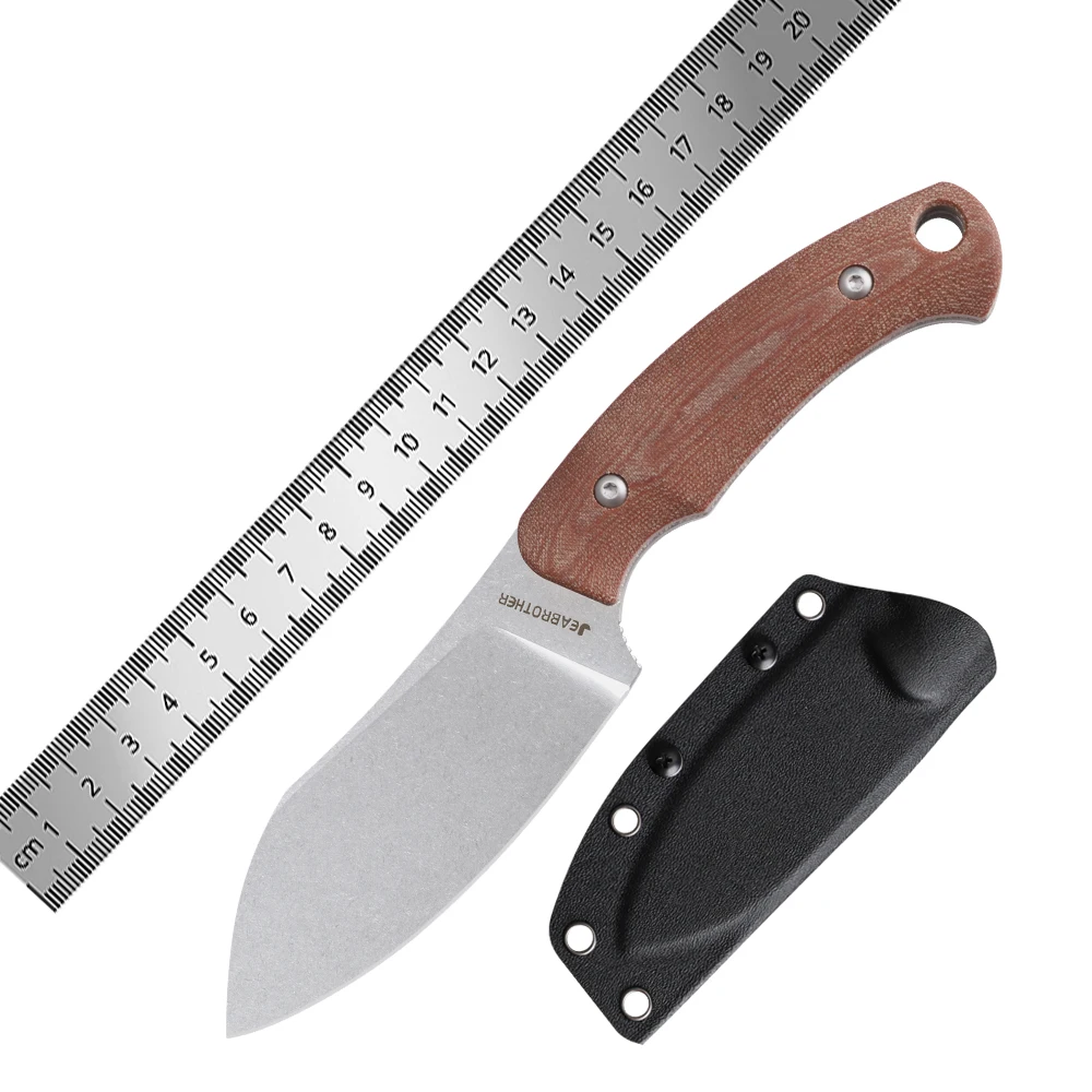 

JEABROTHER, льняная ручка, подходит для охоты на открытом воздухе, многофункциональный инструмент, кемпинга, портативный, фруктовый нож, фиксированный нож, DC53