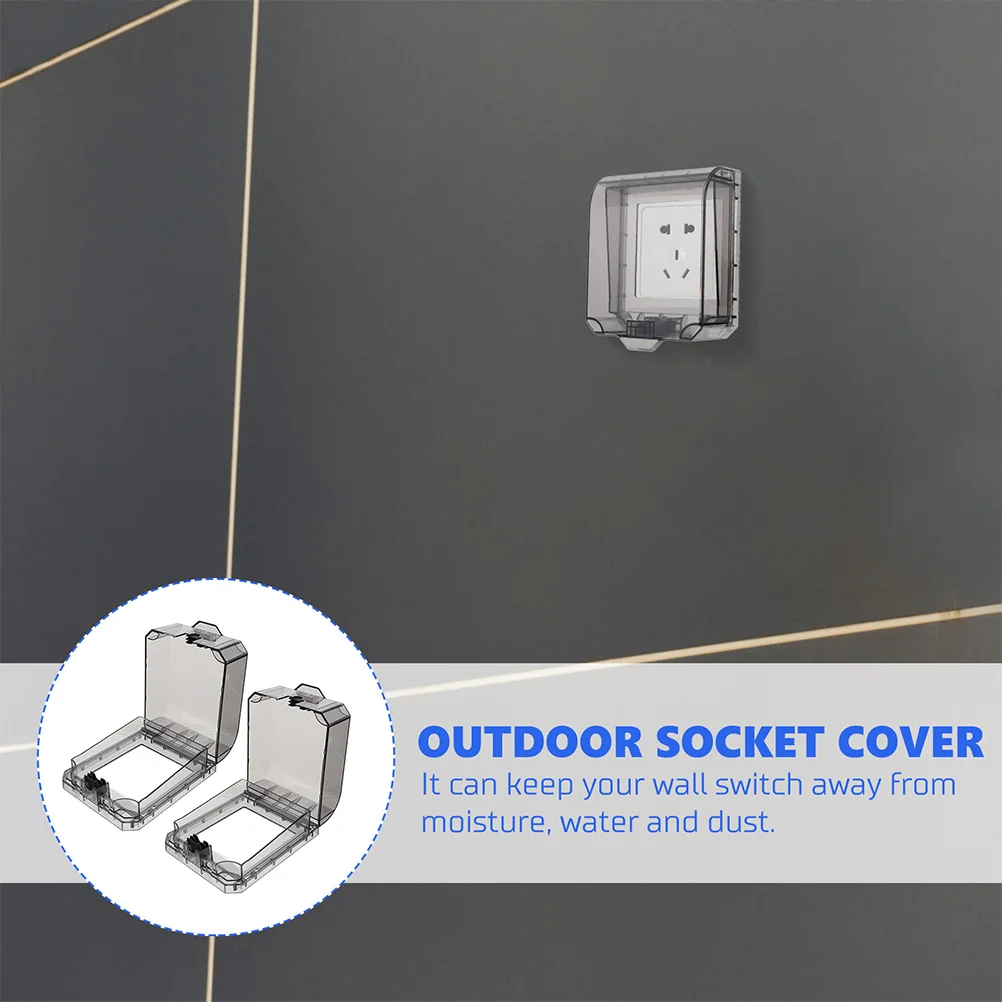 

1Set Waterproof Outside Socket Cover Outdoor in-Use Cover Fashionable Design Strong Sticker Stable Reliable for Indoor Outdoor
