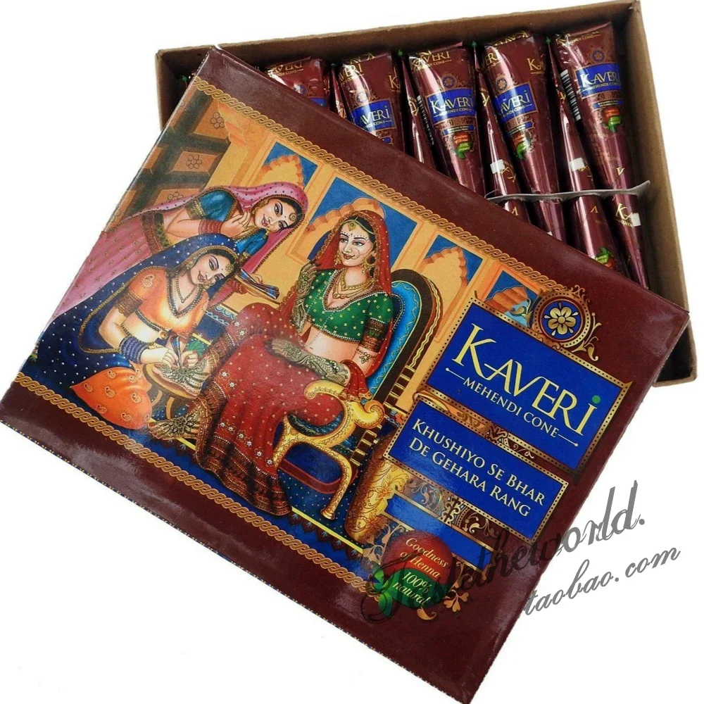 

Sdatter 12Pcs Dark Red Mehndi Henna Cones Indian Natural Henna Tattoo Paste Temporary Tattoos Hand Body Art Paint Pigment 25G