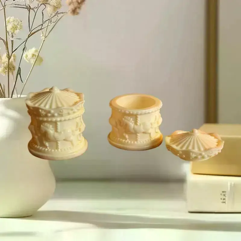 1Pcs 인형 집 미니어처 회전목마 미니 스토리지 박스 모델 인형 집 액세서리 커피 스토리지 케이스 홈 인테리어 장난감