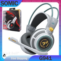 Somic G941 Gamer Headphone Wired Earphones Gaming Headphone With MicroPhone Headset 7.1 Stereo Sound Low Delay HeadSet Earphone