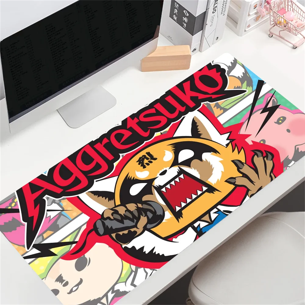 

XXL Large Size Office Computer Non-slip Desk Mat A-Aggretsukos Rubber Mouse Pad Pc Keyboard Mausepad Anime Girl Game Accessories