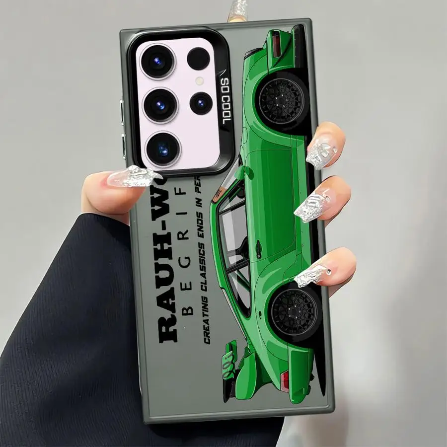 Casing Ponsel Mobil Drift JDM Jepang untuk Samsung Galaxy S21 S25Plus S24Ultra S22 Ultra S23 S20 FE Note 20 Ultra S24 FE S25 Lembut