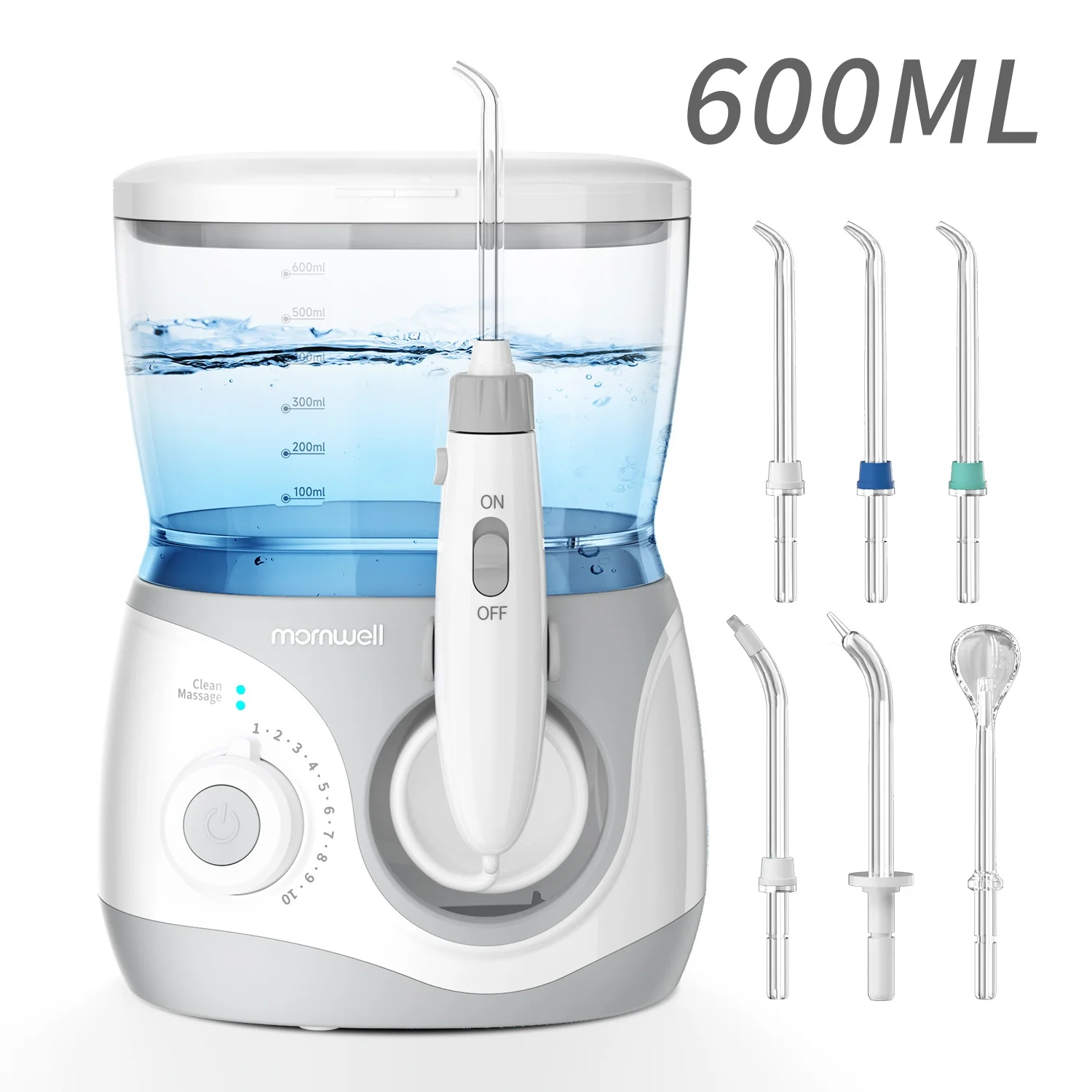 Premium Water Flosser-Oral Care Plug-in Tooth Cleaner,10 Pressure Settings,600ML Tank for Enhanced Gum Health-6 Special Nozzles