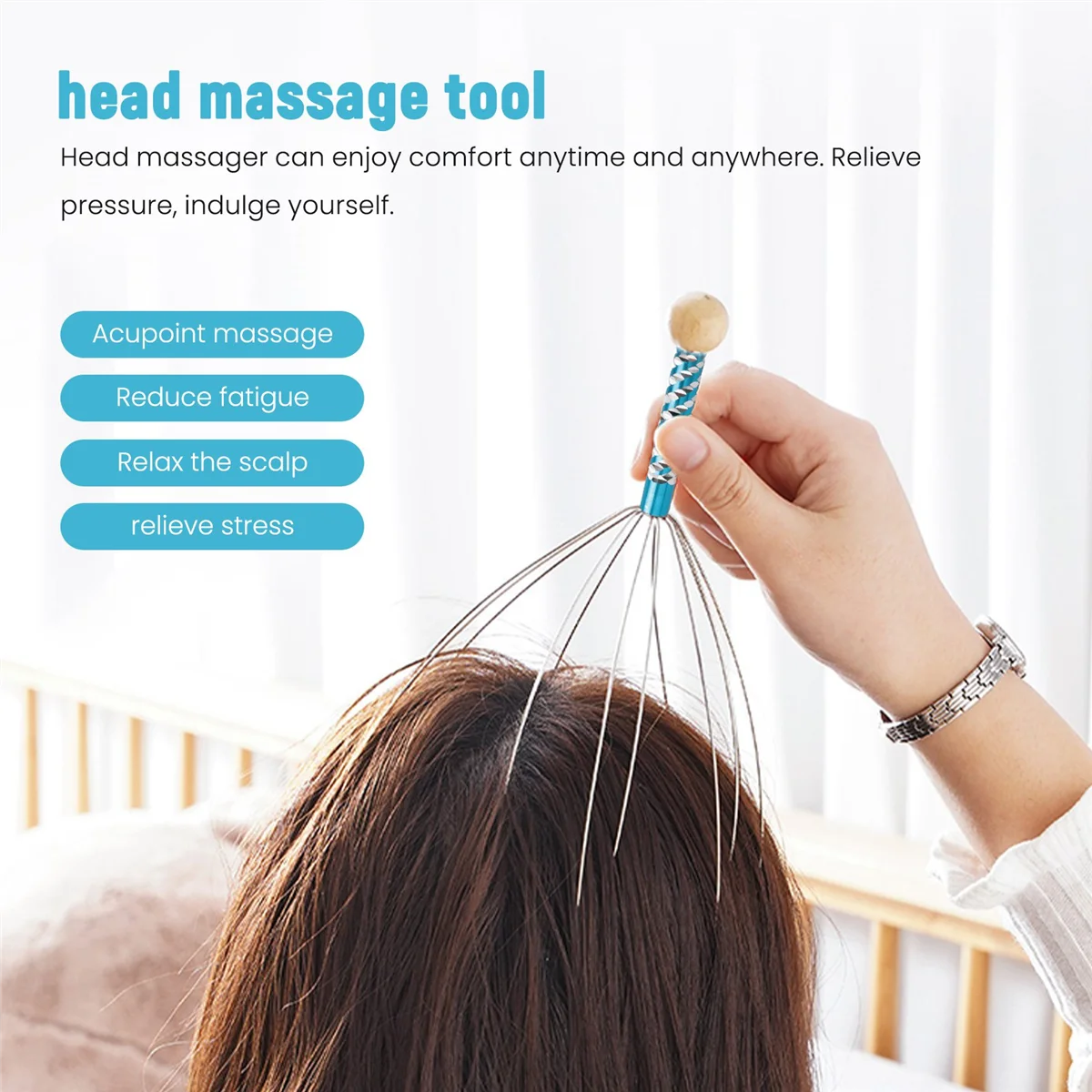 Head massage spider head masseur for relaxation therapy and stress relief