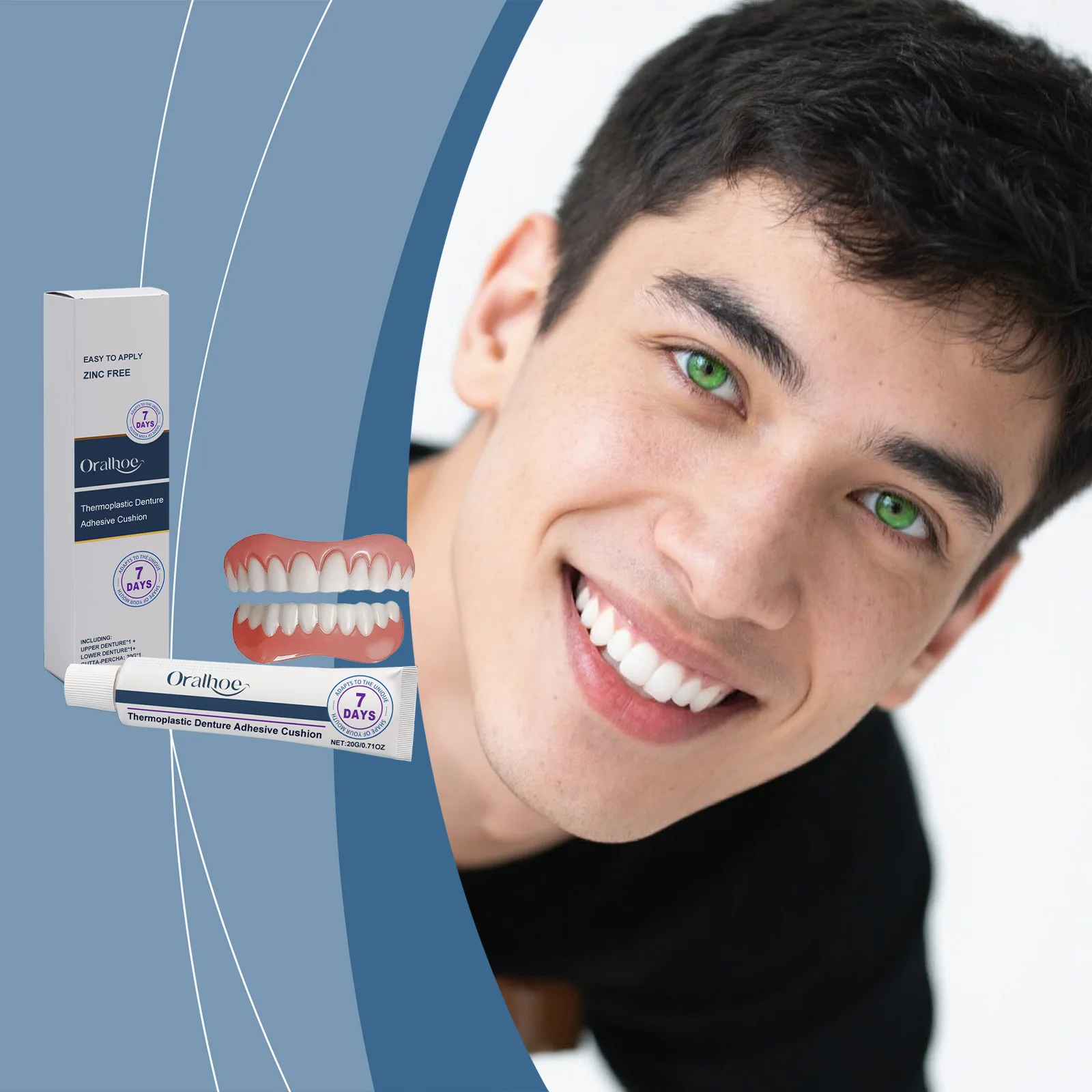 قابل للتعديل أسنان تبييض الأسنان العلوي السفلي كاذبة الأسنان مجموعة الكمال ابتسامة سيليكون Reline طقم أسنان محاكاة الأقواس للكبار #3