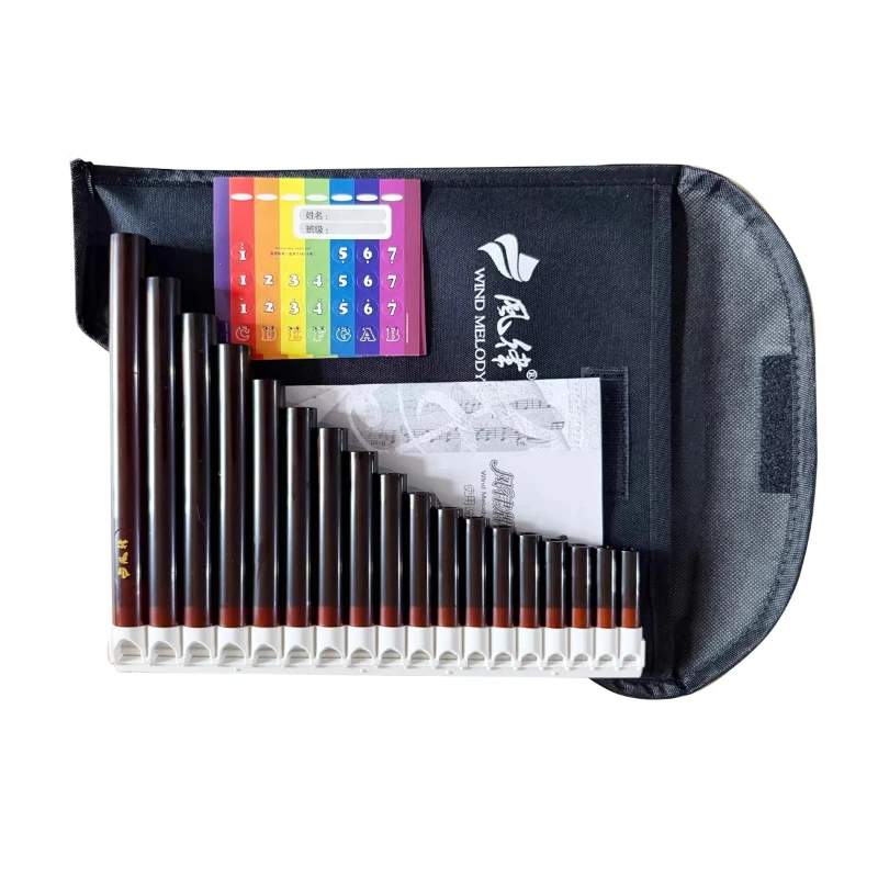 18 Pipes Panpipe Double Hole Semitone Pan Flute Professional Portable Carrying PanFlute Beginners Playing Musical Instruments