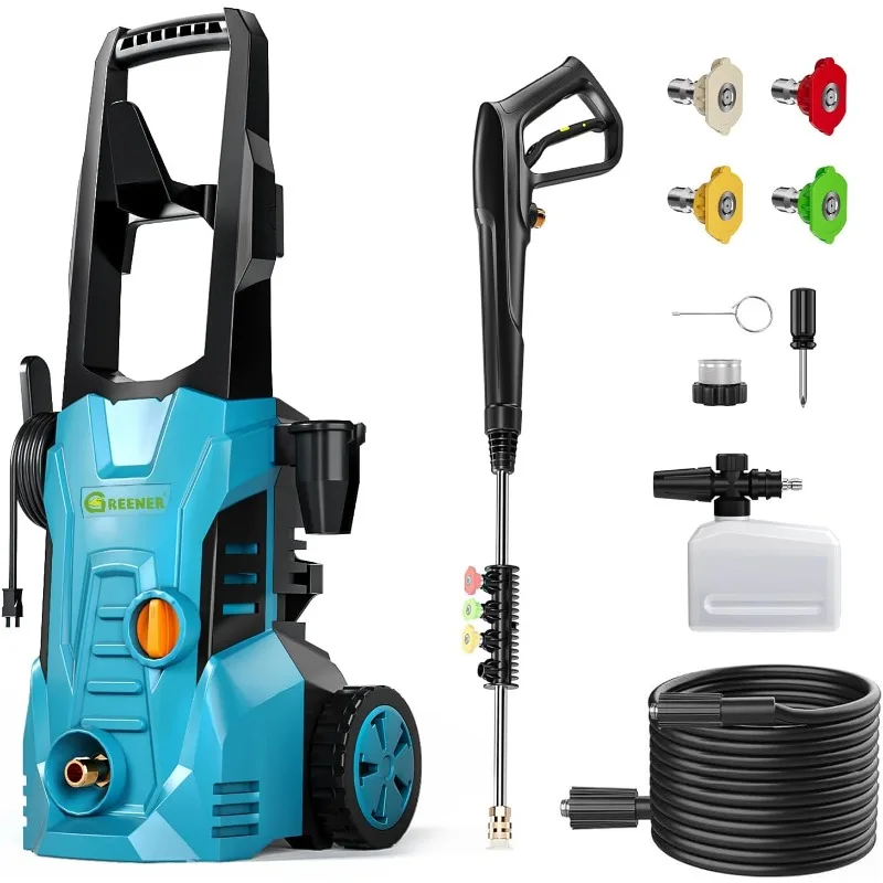 

Electric Pressure Washer 4200 PSI High Pressure Washer With16ft Power Cord & 50ft Outlet Hose & 4 Quick Nozzles, 2.8GPM