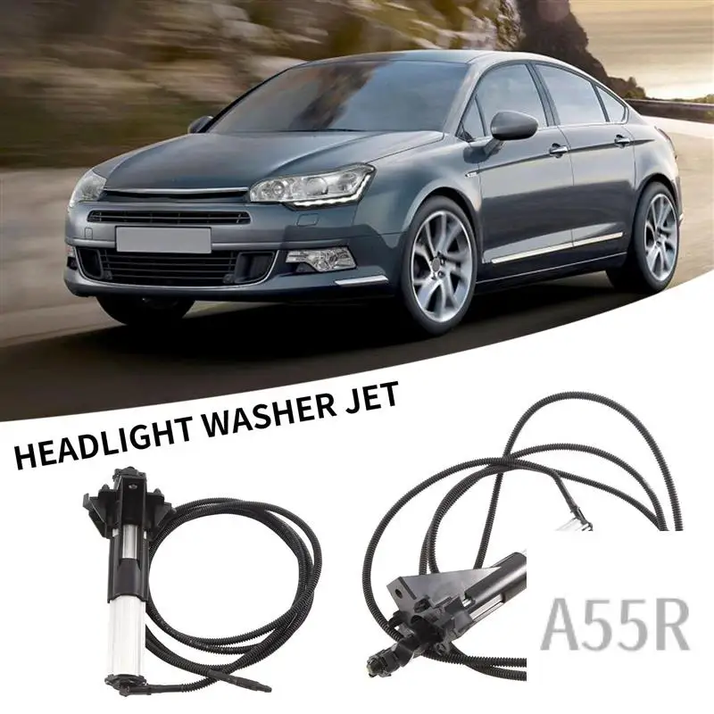 

5R-1 PCS Headlight Washer Jet Left Head Light Lamp Cleaning Nozzle Part Number:6438Z5 Black ABS For Citroen C5 (X7)