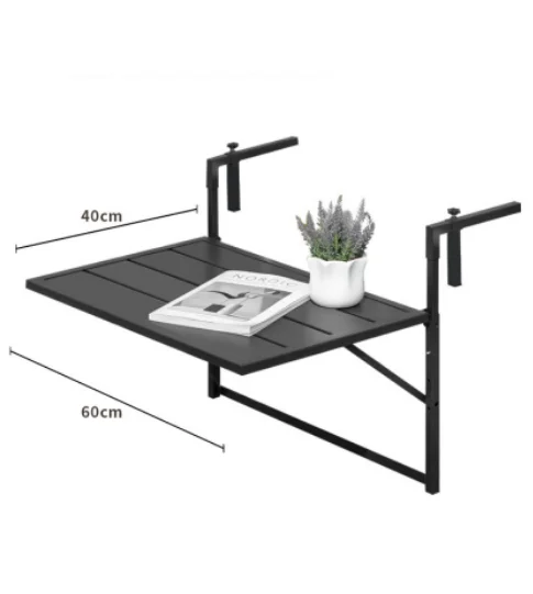 درابزين للشرفة، طاولة معلقة قابلة للطي، رفع الكمبيوتر المنزلي، مكتب صغير، درابزين خارجي لتناول الطعام #1