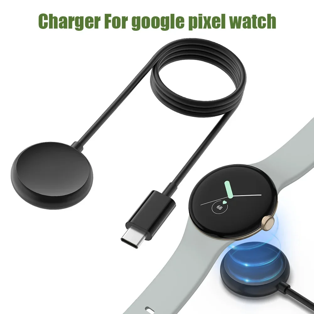 

100cm Type C Charger Dock For Google Pixel Watch USB Charging Cable Base Cord Wire For Google Pixel Watch Magnetic Charger