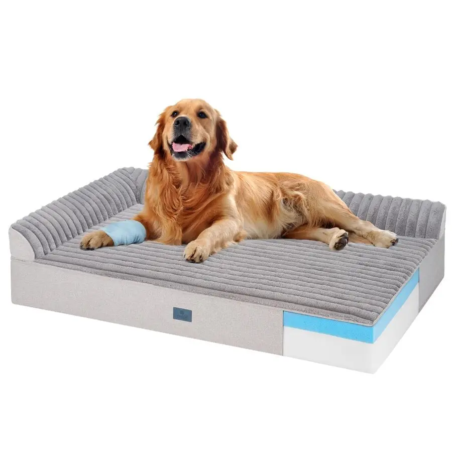 

Orthopedic Dog Bed for Large Senior Dogs, 7 Inch Thick XL Memory Foam Dog Bed with L Shaped Bolsters, Orthopedic Pet Couch with